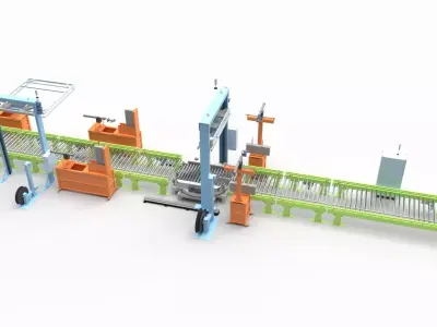 Logistics Packaging Line 3D model