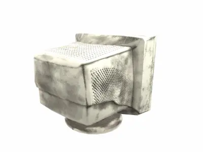 Vintage crt tube computer monitor display  da1 Low-poly 3D model