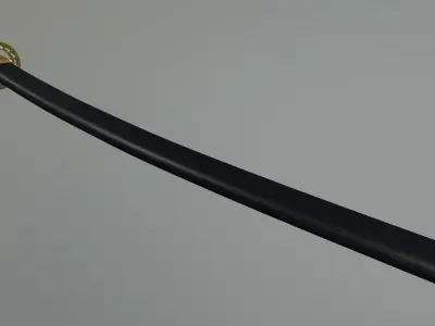 High Poly Katana with Sheath Free 3D model