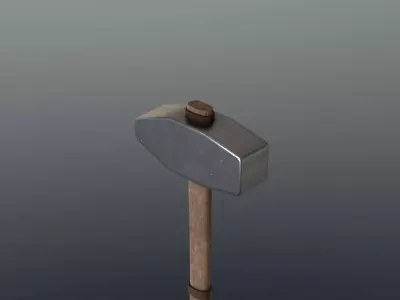 Hammer - Iron Low-poly 3D model