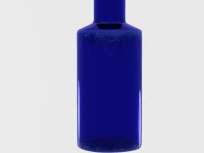 Vintage Cobalt Blue Pharmacy Bottles 3D model
