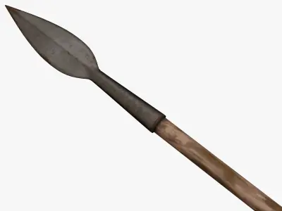 Medieval Spear Low-poly 3D model 4