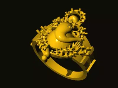 ganesh gold ring 3D print model