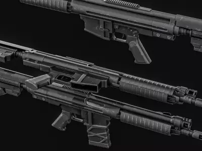  BW-20 Battle Rifle Low-poly 3D model