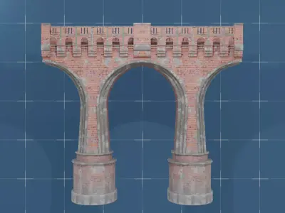 Medieval Bridge 01 Low-poly 3D model