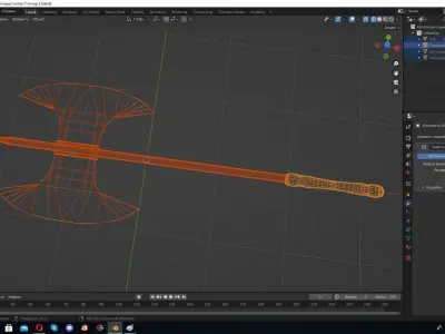 Blender Axe 2 Hi Poly 3D model