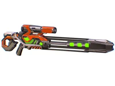 Sniper rifle of the future weapon barrel blaster laser arms Low-poly 3D model purchase