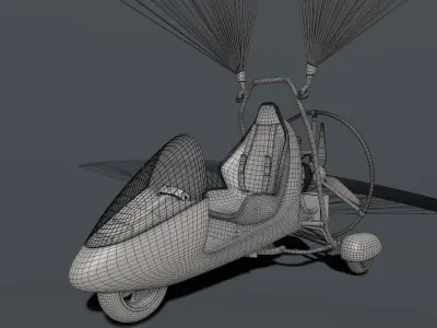 Powered Paraglider 3D model shop