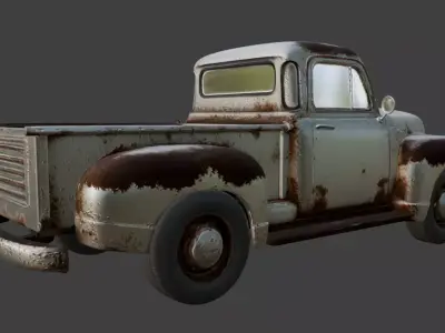 Vintage Rusty Pickup Truck 3D Model 3D model 33