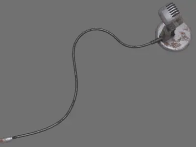 Retro Microphone 2B Low-poly 3D model