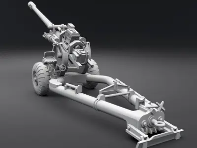 L118 105mm Light Artillery scale model 3D print model