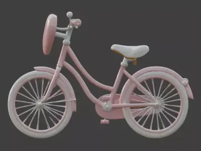 Stylized 3D Valentine  Bicycle Model Low-poly 3D model