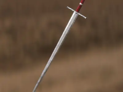 Medieval Sword for Games and Cinematics 01 Low-poly 3D model