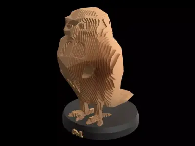 Parametric V OWL Low-poly 3D model