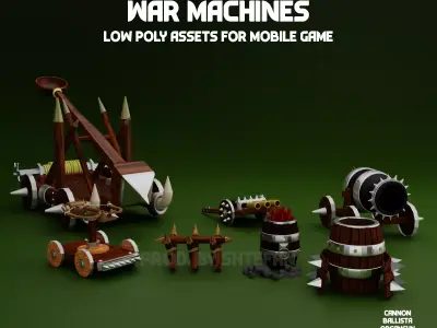 War machines pack Low-poly 3D model