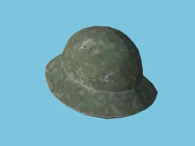 Camouflage Soldier Helmet - Character Fashion Design Low-poly 3D model