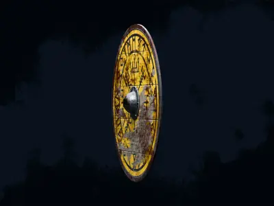 Viking shield 5 - Bloodied Relic Low-poly 3D model