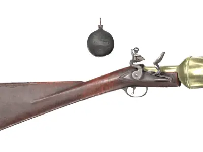 MILITARY Game Ready 18th Century Hand Mortar Low-poly 3D model