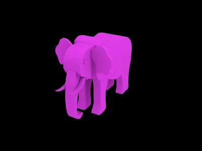 elephant lowpoly Low-poly 3D model