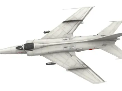 Lowpoly Nanchang Q-5 Aircraft Low-poly 3D model