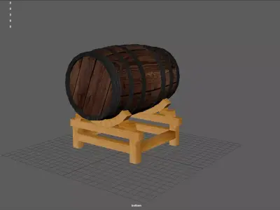 Barrel With stand Free low-poly 3D model
