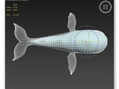 cartoon whale Low-poly 3D model get