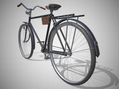 Customizable Vintage Bicycle Black - Updated for 2021 Low-poly 3D model