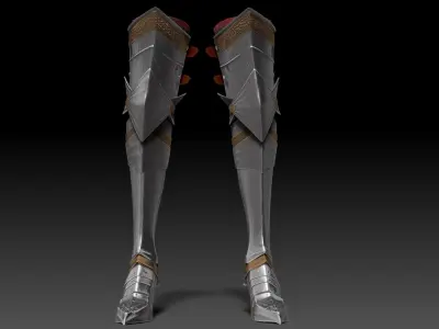 Female Knigt Leg Armor Set Sculpt Project 3D model