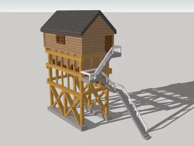 Coaling Tower Station by Outland Models Low-poly 3D model