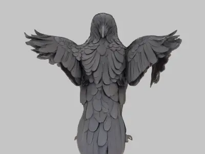 3D Raven Model Low-poly 3D model