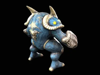 stylized abstract creature 3D model