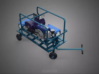 ALTERNATOR DYNAMO DIESEL ENGINE POWER GENERATOR SET GENSET MOTOR 3D model