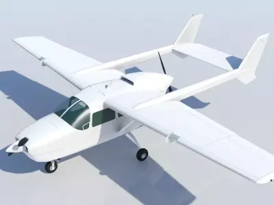 Cessna Super Skymaster C337D Static Low Poly Low-poly 3D model