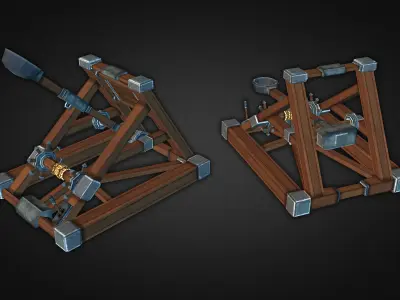Catapult Kit Low-poly 3D model