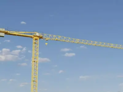 Flat Top Tower Crane 5 - Construction Crane 3D model