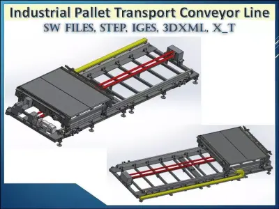 Industrial Pallet Transport Conveyor 3D model