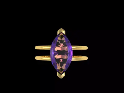 Marquise Diamond Ring 3D print model