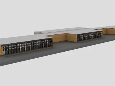 Realistic European City Block Building 31 Low-poly 3D model