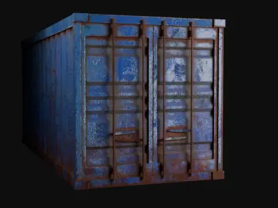 Low-Poly Sea Container v2 Low-poly 3D model