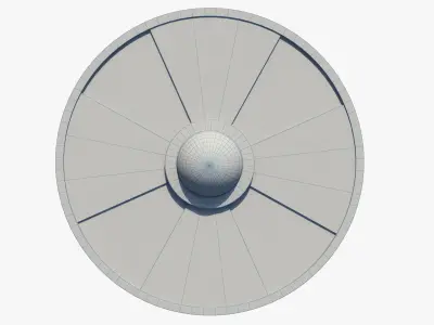 Wooden shield Low-poly 3D model 5