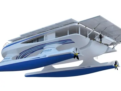 PlanetSolar solar powered boat Low-poly 3D model