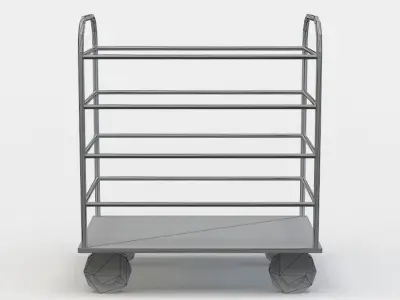 Trolley copper on wheels Low-poly 3D model