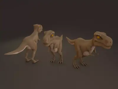Stylized T-Rex Dinosaur 3D Model Low-poly 3D model
