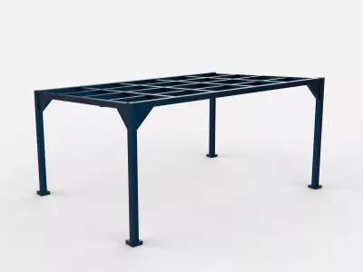 steel frame carport 02 3D model