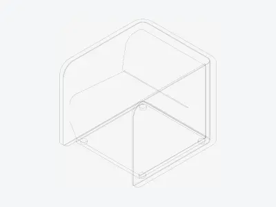 Seat - Sofa - Simplicity - Type 2 - Single Low-poly 3D model