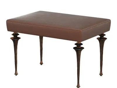 Bronze and leather bench 3D model