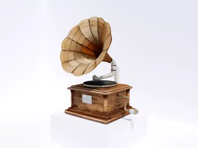 Antique Classic Gramophone  Low-poly 3D model