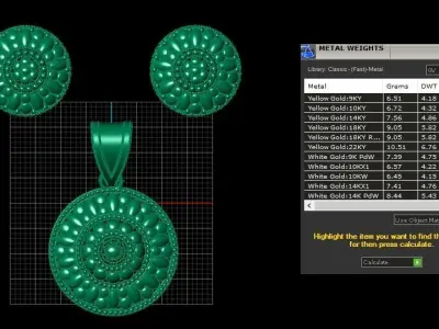 ANTIQUE GOLD LOCKET SET 3D PRINTABLE MODEL 3D print model