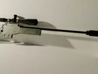 AWM Sniper-Rifle Low Poly 3D Model Low-poly 3D model