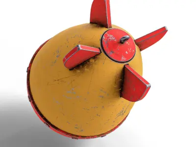 Nuclear Atom Bomb Low-poly 3D model